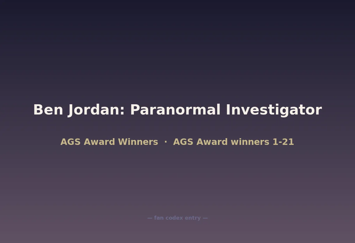 Ben Jordan: Paranormal Investigator